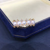 Freshwater Pearl Zircon Ring Copper Material Flat Round And Bun Round Shape Women's Hand Jewelry