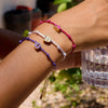 Friendship Bracelet Stainless Steel Red String Braided Oil Dripping Letters Electroplated Jewelry For Women