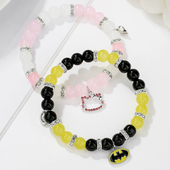 Friendship Spider Love Magnetic Cat Beaded Elastic Adjustable Bracelet Stone Magnet Buckle Geometric Handmade