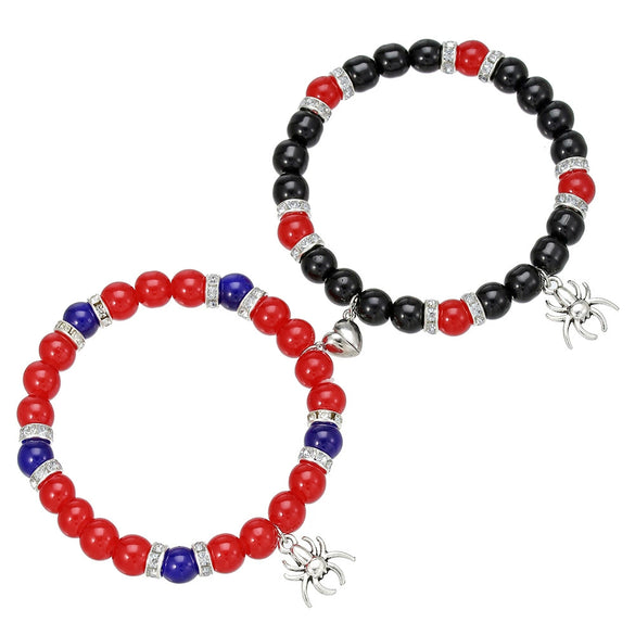 Friendship Spider Love Magnetic Cat Beaded Elastic Adjustable Bracelet Stone Magnet Buckle Geometric Handmade