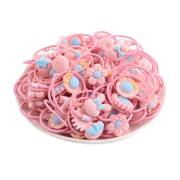 Frosted Cartoon Baby Rubber Band Hair Band Headed Flower Children's Headwear Tie Rope Little Girl Hair Rope Girl