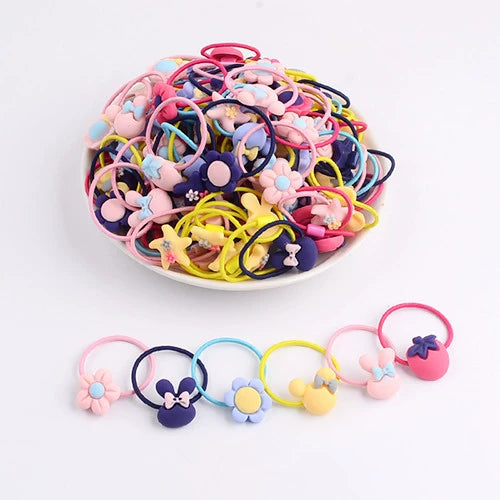 Frosted Cartoon Baby Rubber Band Hair Band Headed Flower Children's Headwear Tie Rope Little Girl Hair Rope Girl