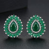 Frosted Copper Drop Earrings With Blue Zircon Electroplated Geometric Fashion Jewelry For Women