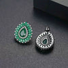 Frosted Copper Drop Earrings With Blue Zircon Electroplated Geometric Fashion Jewelry For Women