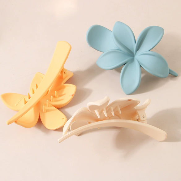 Frosted Flower Duckbill Hair Clip For Women Baked Enamel Plant Flower Style