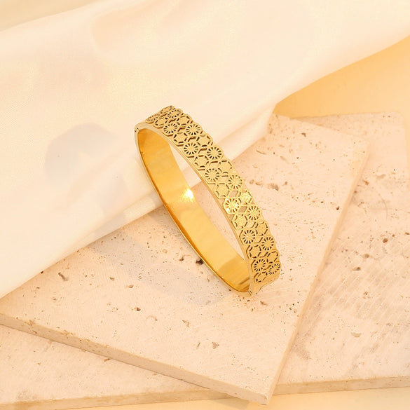 Frosted Stainless Steel Women's Personality Joker Bracelet With Electroplating
