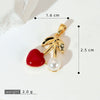Fruit Cherry Strawberry Pendant Copper Micro Inlaid Zircon Electroplated Pendant For Bracelet Neckchain