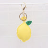 Fruit Lemon Shape Leather Women's Bag Pendant Jewelry Key Chain Accessories
