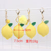 Fruit Lemon Shape Leather Women's Bag Pendant Jewelry Key Chain Accessories