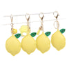 Fruit Lemon Shape Leather Women's Bag Pendant Jewelry Key Chain Accessories
