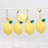 Fruit Lemon Shape Leather Women's Bag Pendant Jewelry Key Chain Accessories