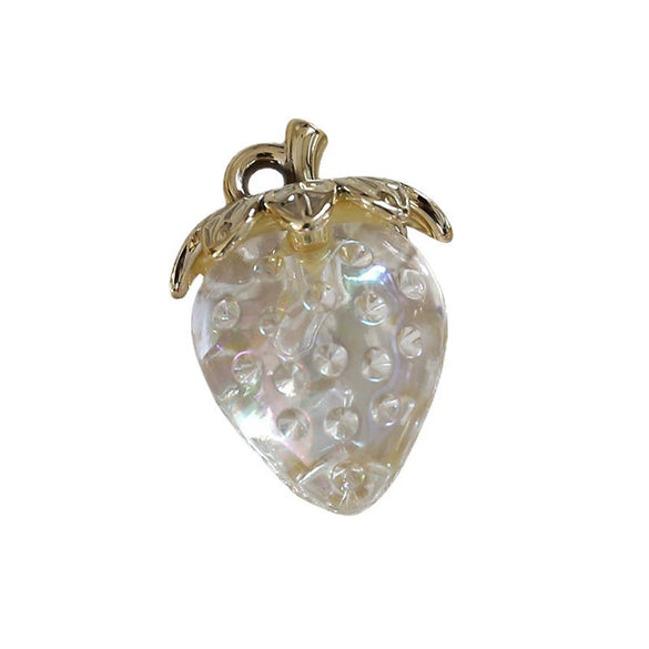 Fruit Pendant Jewelry Earrings Handmade Electroplated Strawberry Red Cherry White Translucent