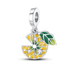 Fruit Series Avocado Cherry Pendant Diy Bead Bracelet White Copper Silver Plated Dripping Oil
