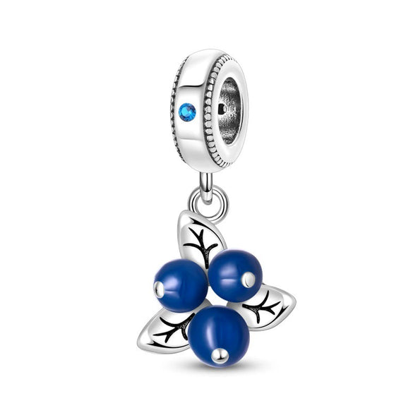 Fruit Series Avocado Cherry Pendant Diy Bead Bracelet White Copper Silver Plated Dripping Oil