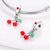 Fruit Series Avocado Cherry Pendant Diy Bead Bracelet White Copper Silver Plated Dripping Oil