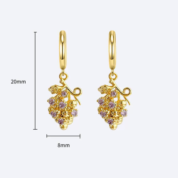 Fruit Series Copper Gold Electroplated Earrings