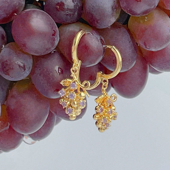 Fruit Series Copper Gold Electroplated Earrings