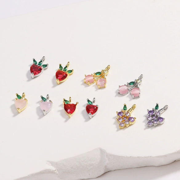 Fruit Shape Copper Zirconia Light Luxury Style Jewelry Pendant Accessories