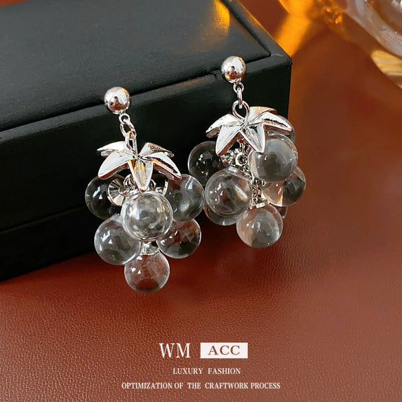 Fruit Shape Optimize Crystal Electroplated Tassel Earrings For Women