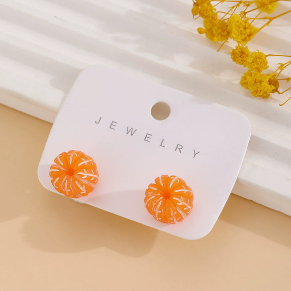 Fruit Shape Plastic Resin Dripping Oil Women's Earrings
