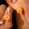 Fruit Shape Plastic Resin Dripping Oil Women's Earrings