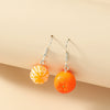 Fruit Shape Plastic Resin Dripping Oil Women's Earrings