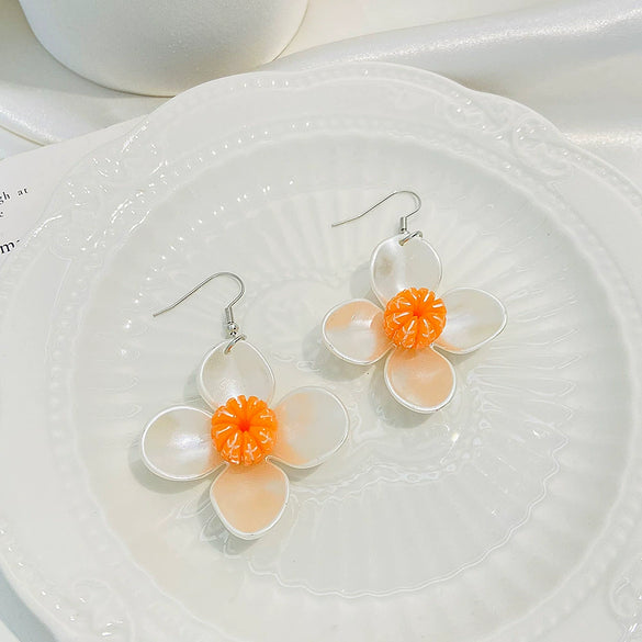 Fruit Shape Plastic Resin Dripping Oil Women's Earrings