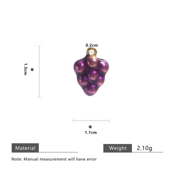 Fruit Shape Stainless Steel Electroplated Diy Jewelry Pendant Necklace Oil Dripping Style