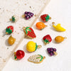 Fruit Shape Stainless Steel Electroplated Diy Jewelry Pendant Necklace Oil Dripping Style