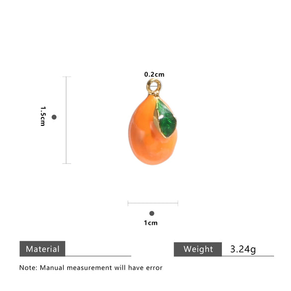 Fruit Shape Stainless Steel Electroplated Diy Jewelry Pendant Necklace Oil Dripping Style