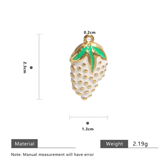 Fruit Shape Stainless Steel Electroplated Diy Jewelry Pendant Necklace Oil Dripping Style