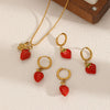 Fruit Shape Stainless Steel Electroplated Earrings For Women