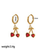 Fruit Shape Stainless Steel Electroplated Earrings For Women