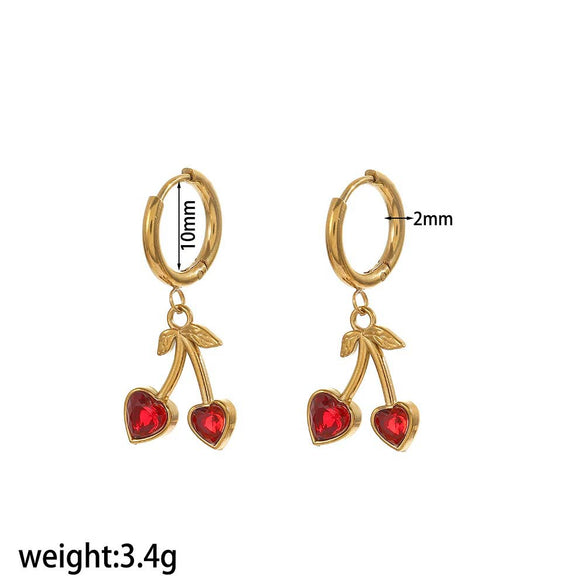 Fruit Shape Stainless Steel Electroplated Earrings For Women