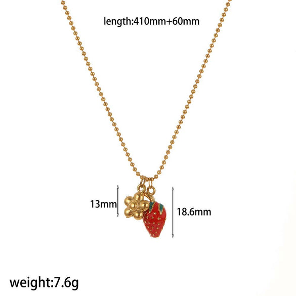Fruit Shape Stainless Steel Electroplated Earrings For Women
