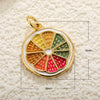 Fruit Shaped Copper Diy Jewelry Pendant With Oil Dripping Design Watermelon Durian Mango Strawberry Apple
