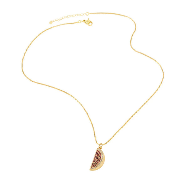 Fruit Strawberry Cherry Pendant Necklace Copper Electroplated For Women