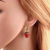 Fruit Strawberry Pitaya Drop Gold Plated Copper Pendant Earrings For Women