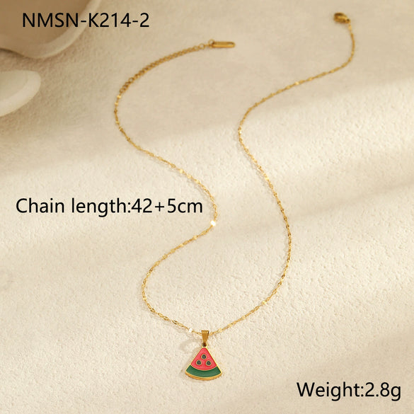 Fruit Style Stainless Steel 18K Gold Plated Necklace
