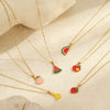 Fruit Style Stainless Steel 18K Gold Plated Necklace