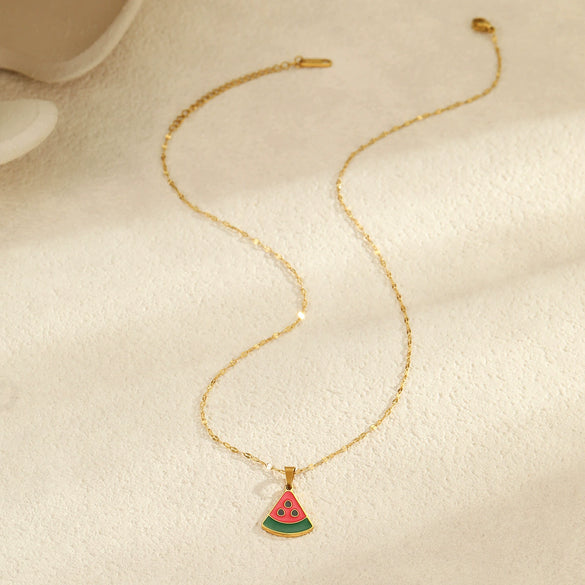 Fruit Style Stainless Steel 18K Gold Plated Necklace