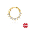 Full Body S925 Sterling Silver Round Zircon Earring With Single Row Diamond Puncture Geometric Pattern For Unisex