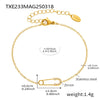 Full Diamond 5A Zircon Pin Stainless Steel Necklace Bracelet Jewelry Suit For Women With Electroplating Design Light Luxury Style