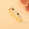 Full Diamond Flower Love Butterfly Stainless Steel Bracelet With Electroplating