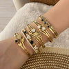 Full Diamond Flower Love Butterfly Stainless Steel Bracelet With Electroplating
