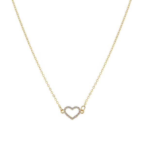 Full Diamond Heart Butterfly Pendant Necklace For Women With Alloy Material And Water Wave Chain