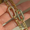 Full Diamond Punk Rock Heavy Industry Geometric Choker Clavicle Chain Necklace Copper Electroplated