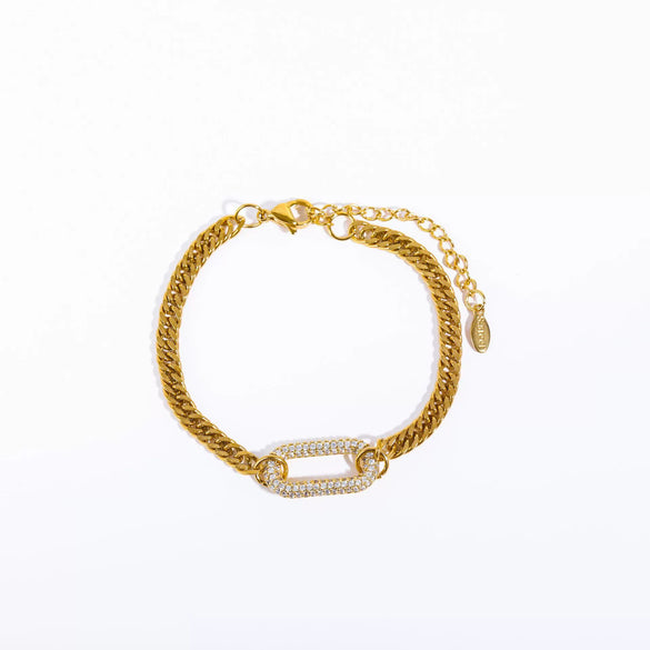 Full Diamond Punk Rock Heavy Industry Geometric Choker Clavicle Chain Necklace Copper Electroplated