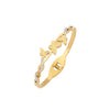 Full Diamond Snake Shaped Zircon Flower Stainless Steel Electroplated Bracelet Fashion Jewelry