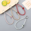 Full Diamond Strawberry Crystal Beaded Handmade Mobile Phone Chain Jewelry Headphone Shell Anti Lost Pendant Key Chain